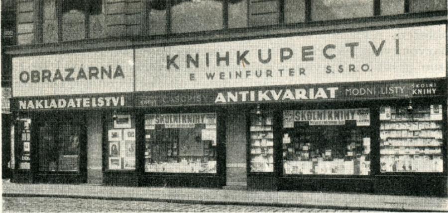 Portál knihkupectví E. Weinfurter, spol. s r. o. (okolo 1930)