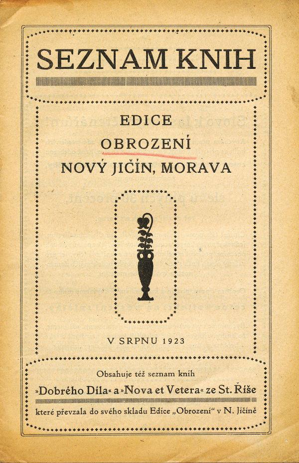 Seznam knih edice Obrození (srpen 1923)